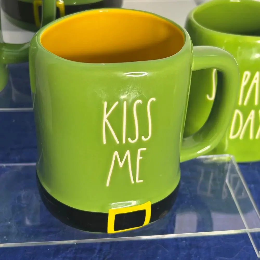 Rae Dunn St Patrick’s Day Mug Set Lucky Kiss Me + Cookie Jar Green Holiday